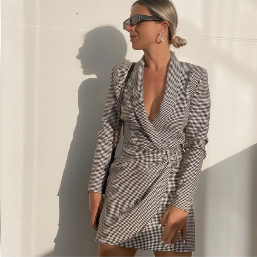 ZARA PLAID BLAZER DRESS